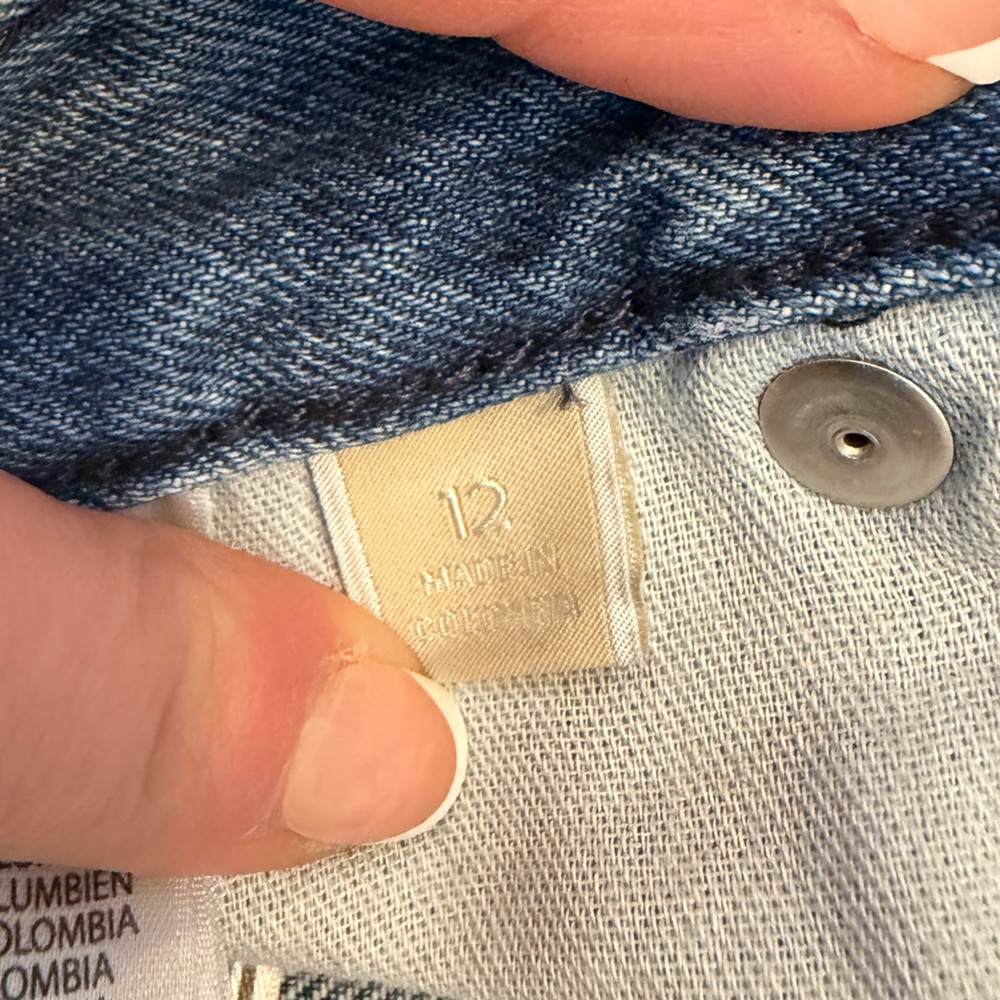MICHAEL Michael Kors Women’s Blue Flared Frayed-Hem Cropped Jeans Size 12 - Picture 10 of 10